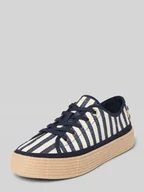 Espadryle damskie - Sneakersy niskie z detalem ze sznurka - miniaturka - grafika 1