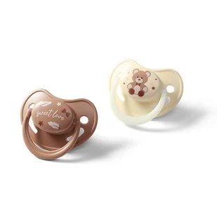 BabyOno, smoczek uspokajający, anatomiczny, silikonowy, beżowy/brązowy, 0-6 miesięcy, 2 sztuki - Smoczki uspokajające BabyOno, smoczek uspokajający, anatomiczny, silikonowy, beżowy/brązowy, 0-6 miesięcy, 2 sztuki - Smoczki uspokajające - miniaturka - grafika 1