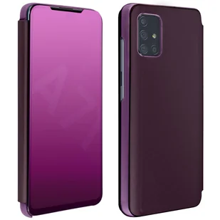 Etui z klapką, lustrzane etui do Samsunga Galaxy A71, stojące etui – fioletowe - Etui i futerały do telefonów - miniaturka - grafika 1