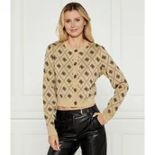 Swetry damskie - GUESS Kardigan SARAH | Regular Fit | z dodatkiem wełny - miniaturka - grafika 1