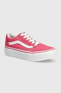 Buty dla dziewczynek - Vans tenisówki dziecięce UY Old Skool Platform kolor różowy - grafika 1