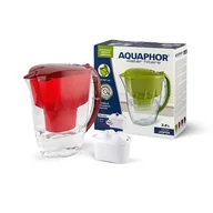 Dzbanki filtrujące - Dzbanek filtrujący Aquaphor Jasper 2,8 l z wkładem B100-25 Maxfor czerwony - miniaturka - grafika 1