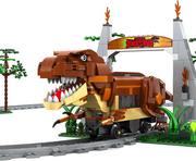 Klocki - Zestaw torów i lokomotywa dinozaur T-Rex z klocków 1039 elementów - miniaturka - grafika 1