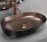Umywalki - Rea Umywalka nablatowa Rea Cleo 61 Copper Bush / Black - miniaturka - grafika 1