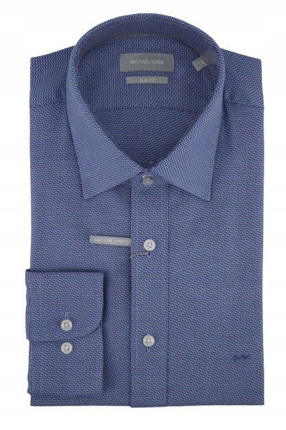 MICHAEL KORS GRANATOWA KOSZULA ELEGANCKA Z BAWEŁNY SLIM XL 12DA