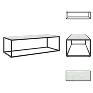 Ławy i stoliki kawowe - vidaXL Stolik kawowy czarny z białym szkłem o marmurowym wyglądzie 120x50x35 cm - Stoliki kawowe - miniaturka - grafika 1