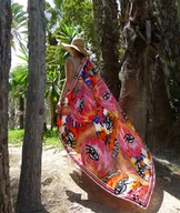 Apaszki i szaliki damskie - Jedwabna chusta premium, 130cm - 130cm - miniaturka - grafika 1