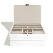 Pudełka i szkatułki - Pudełko na biżuterię z pokrywką potrójne (białe + złote) Supersize Stackers - miniaturka - grafika 1