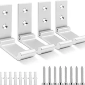 Wieszaki łazienkowe - Składane haki ścienne, 4 sztuki, uchwyt ścienny na słuchawki, niewidoczne wieszaki na ubrania, wieszak na ręczniki i kurtki (srebrny) - miniaturka - grafika 1