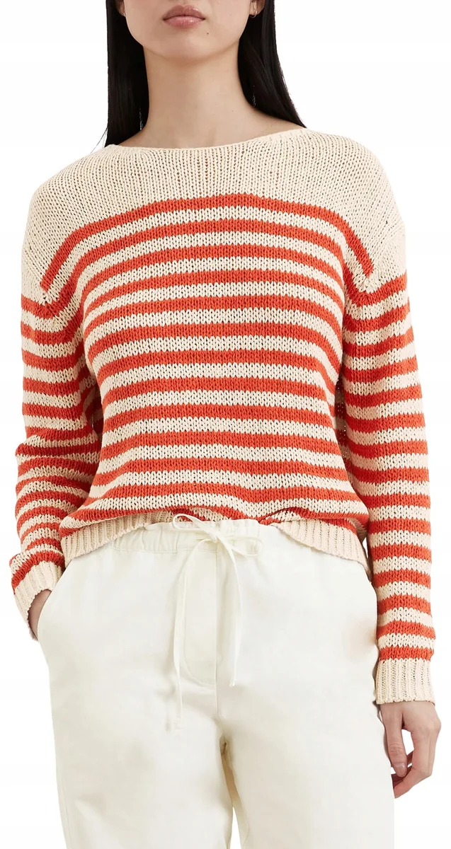 MARC O'POLO SWETER DAMSKI BEŻOWY W PASKI CASUAL M 12GA