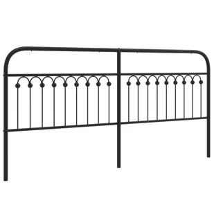 vidaXL Metalowe wezgłowie, czarne, 193 cm - Inne meble do sypialni - miniaturka - grafika 1