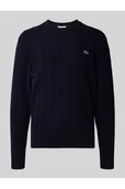 Swetry męskie - Sweter z dzianiny o kroju regular fit z czystej wełny - Lacoste - miniaturka - grafika 1