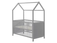 Łóżeczka i kojce - Roba Łóżko domek 70x140 z regulacją wysokości Taupe 70x140 - miniaturka - grafika 1