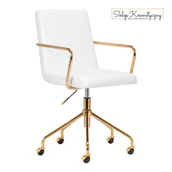 Krzesła i taborety kosmetyczne - Krzesło Kosmetyczne QS-OF211G złoto białe - miniaturka - grafika 1