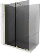 Ścianki i drzwi prysznicowe - Mexen Velar ścianka prysznicowa rozsuwana Walk-in 140 x 200 cm, grafit 8 mm, złota szczotkowana - 871-140-000-43-55 - miniaturka - grafika 1