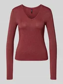 Bluzki damskie - Bluzka z długim rękawem o kroju regular fit z mieszanki wiskozy model ‘LAVA’ - miniaturka - grafika 1