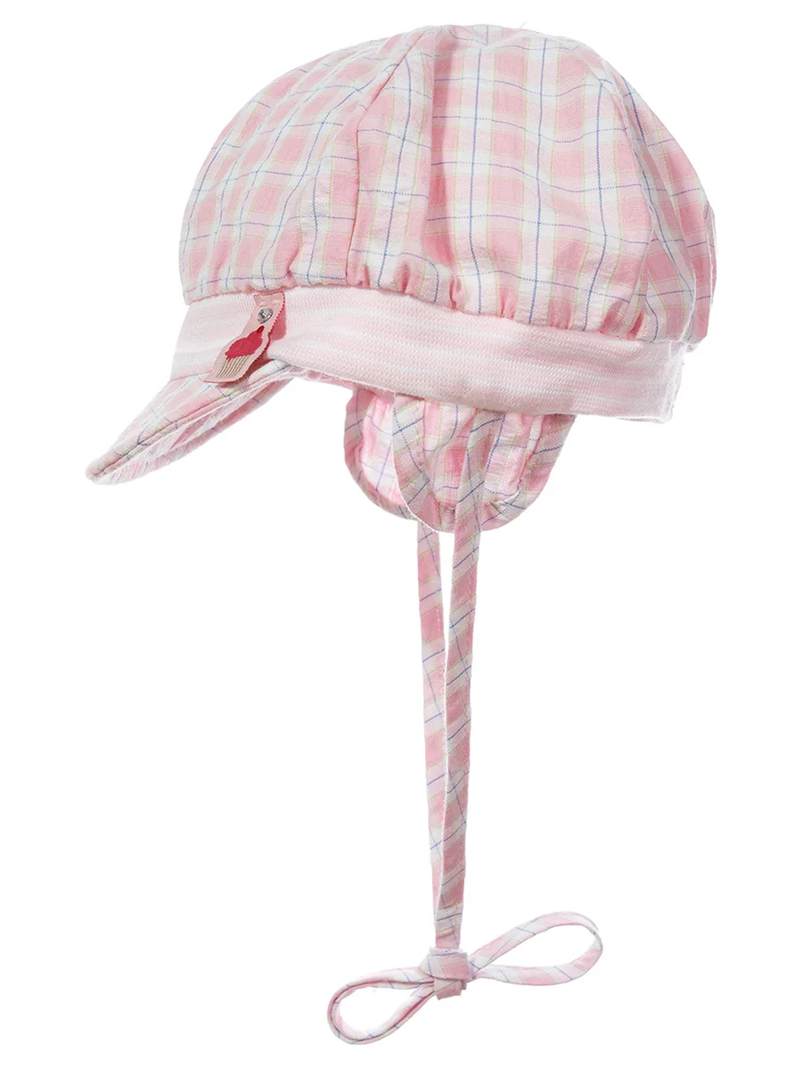 Dziewczęca czapka z daszkiem i wiązaniem jasnoróżowa Doll r.43