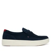 Półbuty męskie - Półbuty Tommy Hilfiger Modern Light Hybrid Suede Loafer FM0FM05786 Granatowy - miniaturka - grafika 1