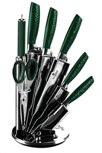 Zielony komplet noży na obracanym stojaku W5-F55 - Noże - miniaturka - grafika 1