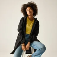 Kurtki i kamizelki sportowe damskie - Regatta Kurtka damska przeciwdeszczowa z membraną Levita Czarny, Rozmiar: 34 - miniaturka - grafika 1