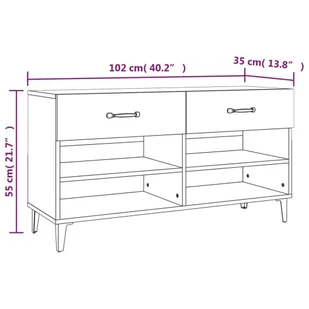 Lumarko Szafka na buty, czarna, 102x35x55 cm, materiał drewnopochodny - Szafki na buty - miniaturka - grafika 10