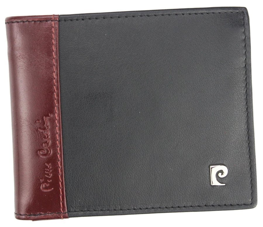 Pierre Cardin, Portfel skórzany męski, Tilak30 8824, czarny, ochrona RFID, mały