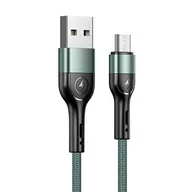 Kable USB - USAMS Kabel Pleciony Micro Usb U55 2A 1M Zielony - miniaturka - grafika 1