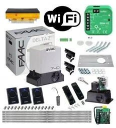 FAAC Zestaw DELTA 2 740 230V do 500 kg + Lampa SŁUPKOWA + Listwa (5 m) + WIFI SUPLA - Zestawy do bram - miniaturka - grafika 1