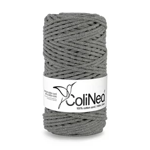 ColiNea/Sznurek bawełniany z bawełnianym rdzeniem, pleciony, 3mm, 100m, ciemny szary - Półfabrykaty do biżuterii - miniaturka - grafika 1