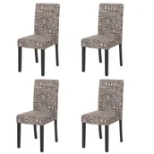Krzesła - Zestaw 4 krzeseł do jadalni Krzesło kuchenne Littau ~ tkanina z napisem, szary, ciemne nogi - miniaturka - grafika 1