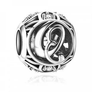 Murrano Charms Zawieszka Koralik 925 Literka Q SR-439 - Charmsy - miniaturka - grafika 1