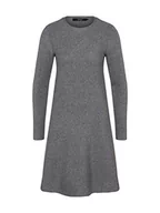 Sukienki - VERO MODA Damska sukienka VMNANCY LS Knit Dress GA NOOS, Medium Grey Melange, XXL, Medium Grey Melange, XXL - miniaturka - grafika 1