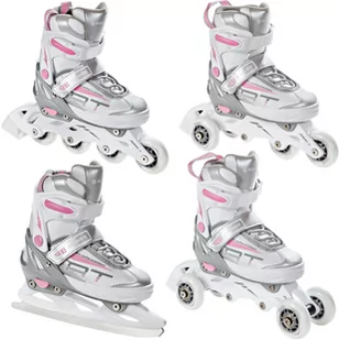 Rolki Łyżwy 4w1 Raven Profession White/Pink 35-39 - Rolki - miniaturka - grafika 1