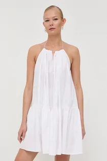 Sukienki - Patrizia Pepe sukienka bawełniana kolor biały mini rozkloszowana - grafika 1