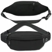 Nerki - Saszetka Nerka Czarna Na Ramię Biodrówka Męska Damska Torebka Biodrowa Pas - miniaturka - grafika 1