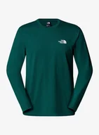 Bluzy sportowe męskie - Bluza bez kaptura The North Face L/S Simple Dome Tee - deep nori - miniaturka - grafika 1