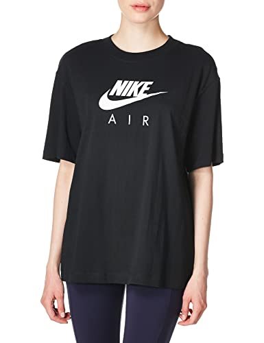 Nike Damska koszulka W NSW AIR TOP SS BF, czarny/biały/(biały), 2XL