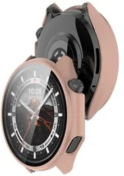 Bizon Etui ze szkłem do zegarka Case+Glass Watch do OnePlus Watch 3 / Oppo Watch X2, różowe - Akcesoria do smartwatchy - miniaturka - grafika 1