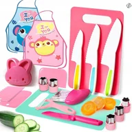 Zabawki interaktywne dla dzieci - ZESTAW BEZPIECZNYCH NOŻY AKCESORIÓW KUCHENNYCH DLA DZIECI MONTESSORI 19EL - miniaturka - grafika 1