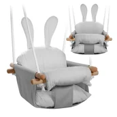 Leżaczki i huśtawki - Huśtawka dla dzieci z wyjmowanymi poduszkami Hop 33, Szary - miniaturka - grafika 1