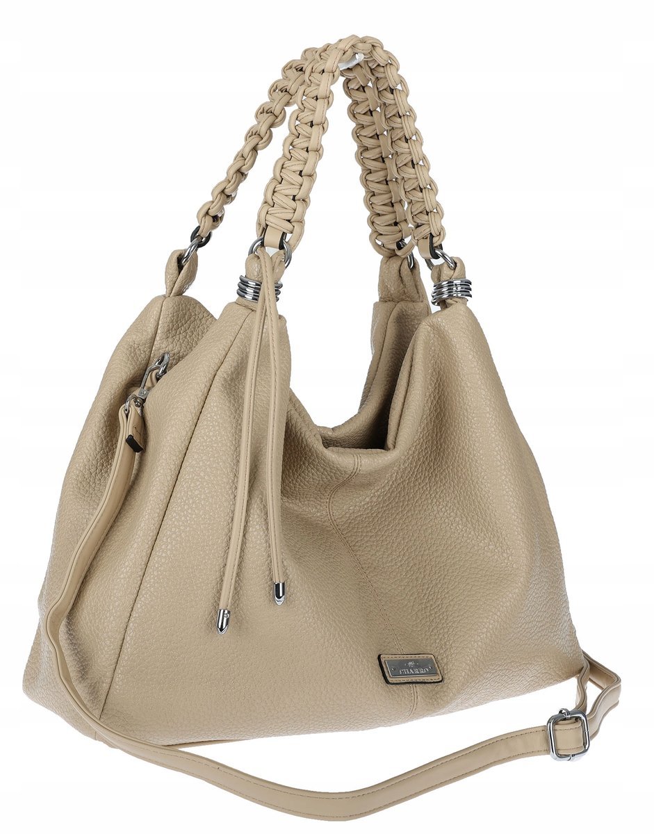 Torebka Damska Włoskiej marki CHARRO Worek listonoszka A4 CH819 beżowa