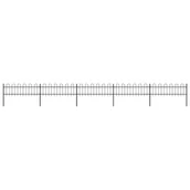 Ogrodzenia - Vidaxl z zaokrąglonymi końcami, stalowe, 8,5x0,6 m, czarne - miniaturka - grafika 1