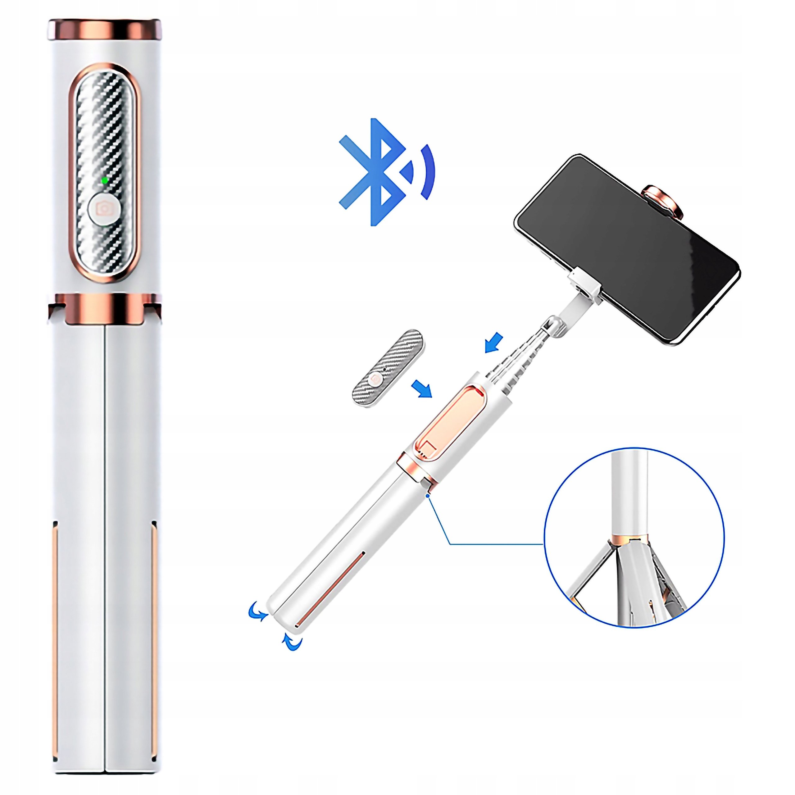Ulanzi Select SK-01 biało-złoty z pilotem Bluetooth statyw kijek do selfie