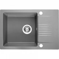 Zlewozmywaki - Laveo SBC 513T Zlewozmywak granitowy1 komora z p$175ociekaczem Wymiary 440x650x185 mm Wymiar szafki 500 mmWyko$176czenie szareW zestawie z syfonem Space Saving i korkiem automatycznym - miniaturka - grafika 1