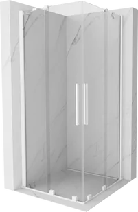 Mexen Velar Duo kabina prysznicowa rozsuwana 90x90 cm, transparent, biała - 871-090-090-02-20 - Kabiny prysznicowe - miniaturka - grafika 1