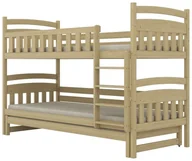 Łóżka dla dzieci i młodzieży - Łóżko piętrowe JULITA 180x80 sosna lakierowana drewniane trzyosobowe KOCOT KIDS - miniaturka - grafika 1