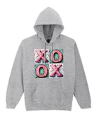 Bluzy damskie - Bluza XOXO uściski i pocałunki Miłość Walentynki Szara XXL - miniaturka - grafika 1