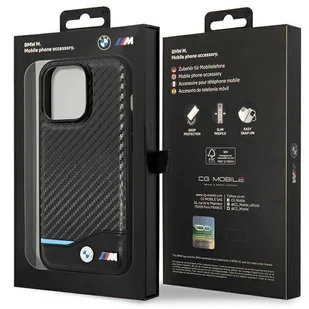 Etui BMW BMHCP13X22NBCK iPhone 13 Pro Max 6.7" czarny/black hardcase Leather Carbon - Etui i futerały do telefonów - miniaturka - grafika 8