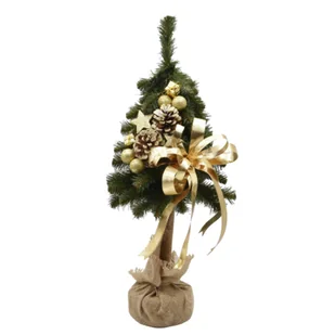 Choinka na kołeczku dekorowana 65 cm Gold - Choinki - miniaturka - grafika 1