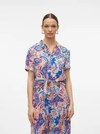 Bluzki damskie - Vero Moda Bluzka w kolorze niebiesko-beżowym - miniaturka - grafika 1